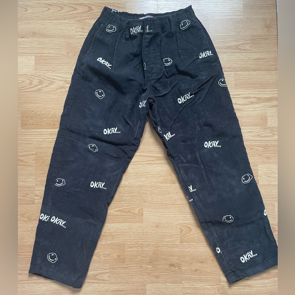 Urban Outfitters Corduroy Style Pants Okay Smiley Face